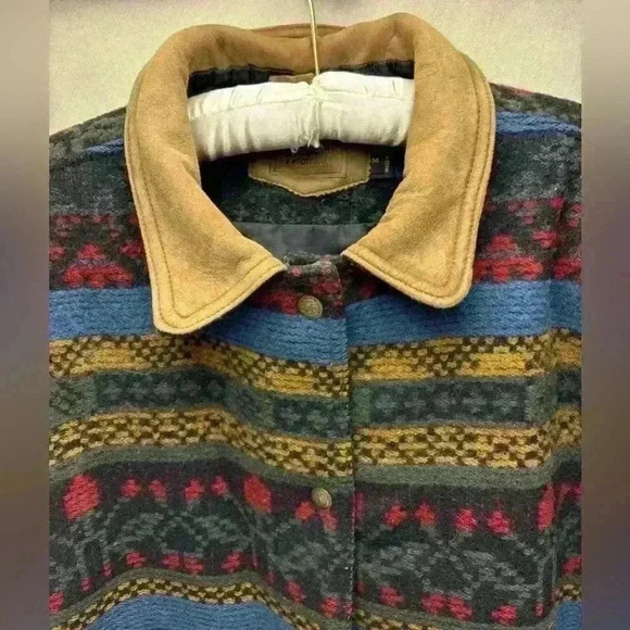 Woolrich Vintage Blanket Floral Native Print Jacket Coat Medium fits like Large - Picture 2 of 16